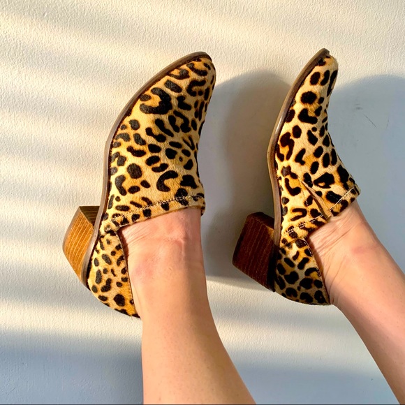 Crown Vintage Shoes - Crown Vintage Calf Hair Cheetah Bootie Loafer Clog